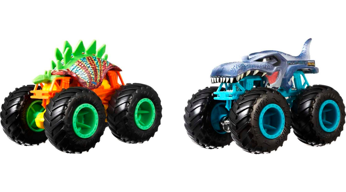 Hot Wheels Monster Trucks Veh¨ªculo de Juguete Paquete Sorpresa de 2 Autos Escala 1:64