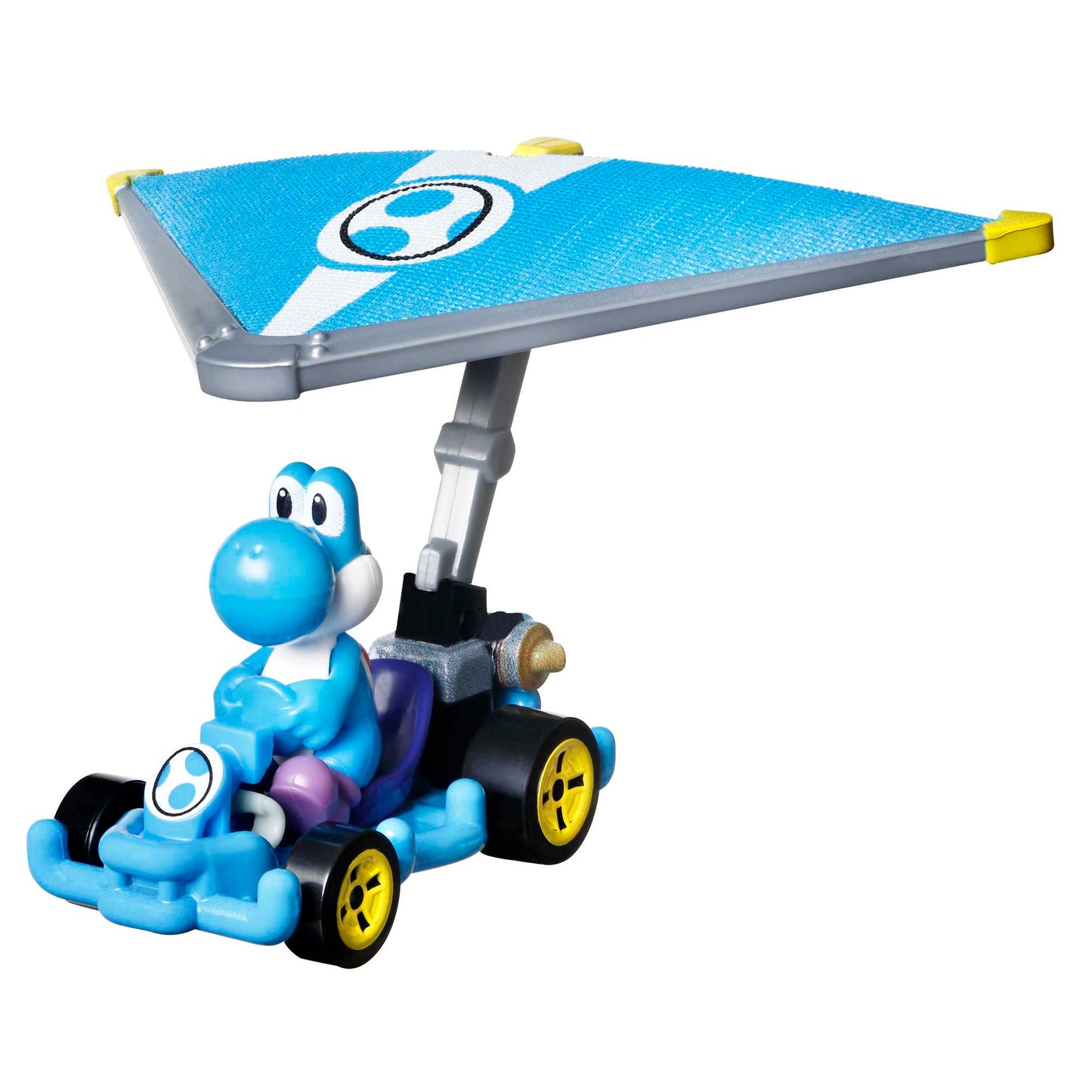 Hot Wheels Mario Kart Veh¨ªculo de Juguete Yoshi Azul Claro Pipe Frame con Super Glider