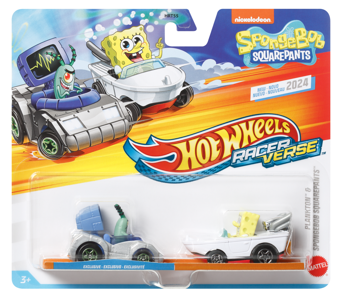 Hot Wheels RacerVerse Veh¨ªculo de Juguete Bob Esponja y Plankton