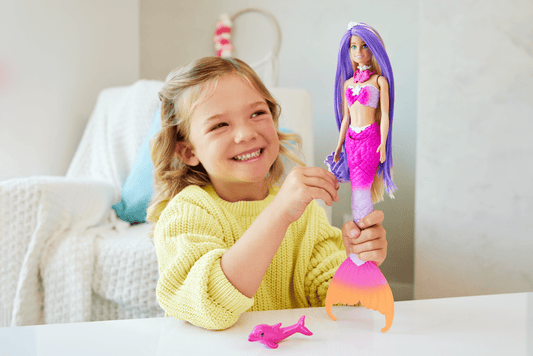 Barbie ¡°Malibu¡± Mermaid Doll With Color Change Feature, Pet Dolphin And Accessories
