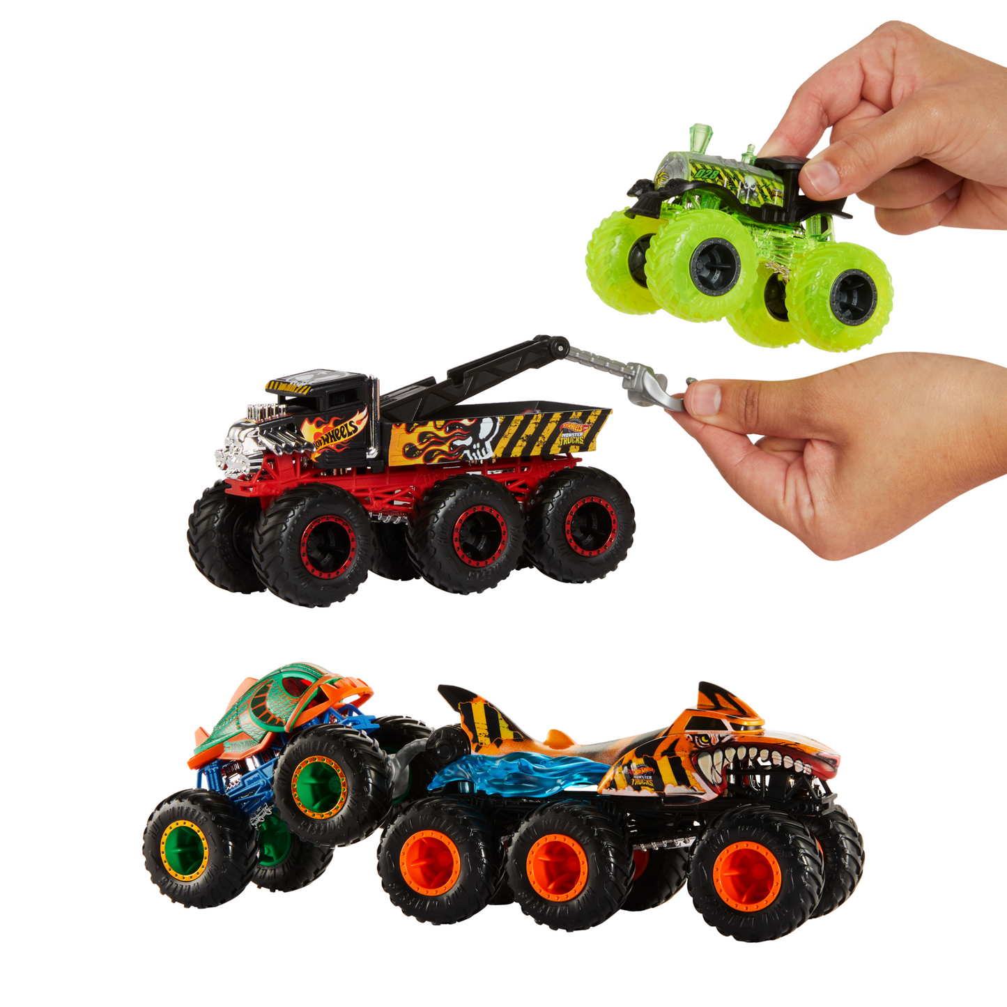 Hot Wheels Monster Trucks Veh¨ªculo de Juguete Camiones Remolque Sorpresa Escala 1:64