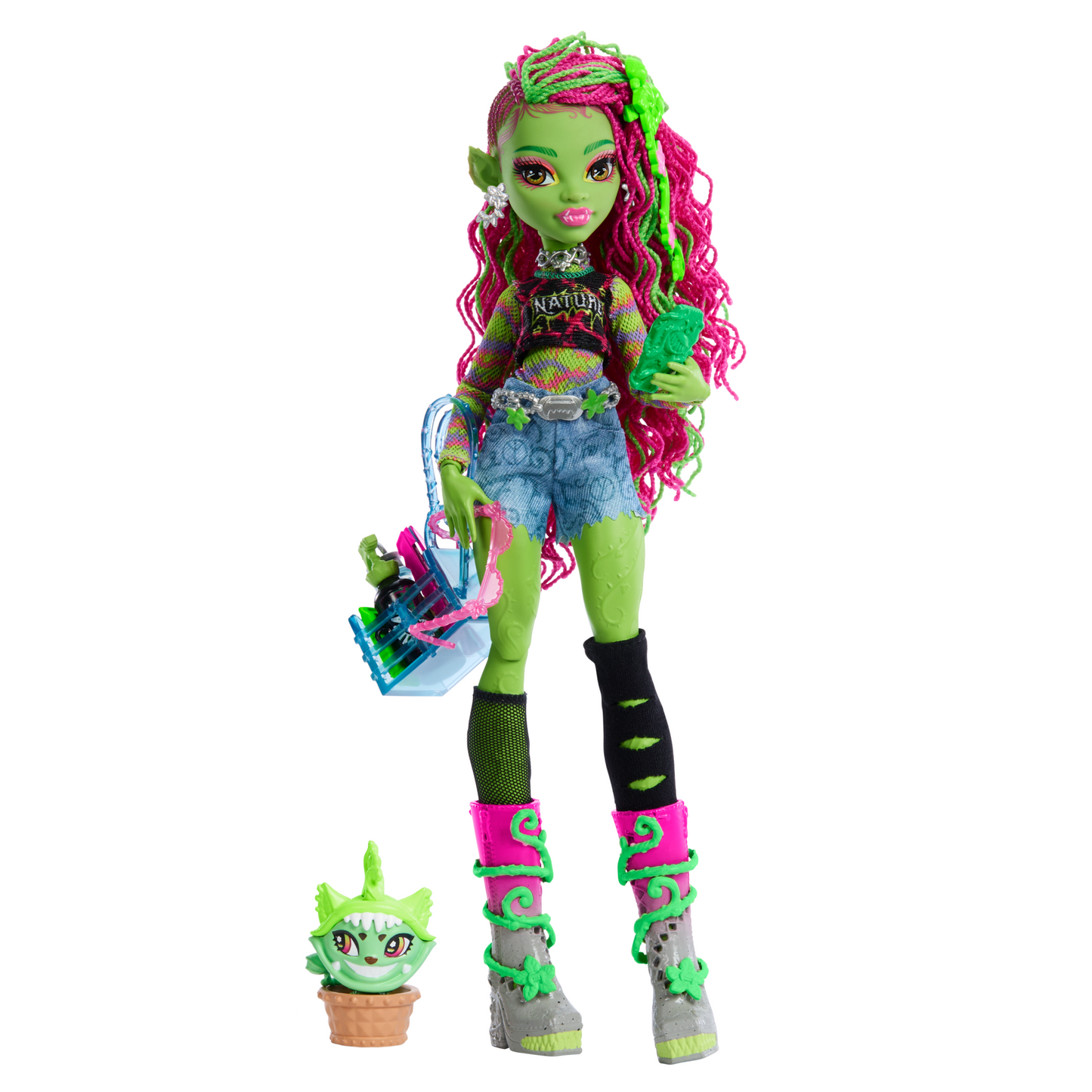 Monster High Poup¨¦e, Animal et Accessoires Venus Mcflytrap, Chewlian