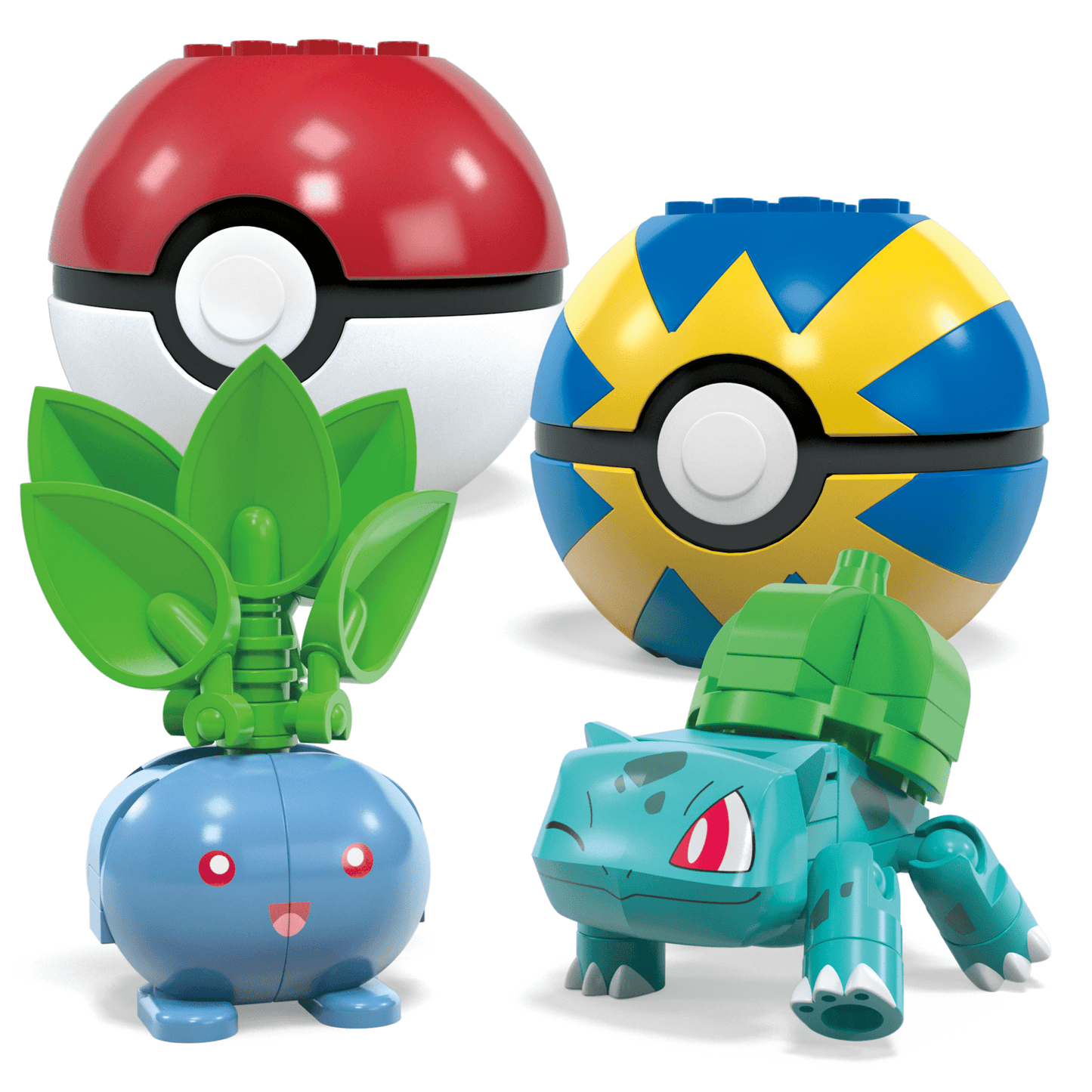 MEGA Pok¨¦mon Grass-Type Trainer Team Building Toy Kit, 4 Action Figures (118 Pieces) For Kids