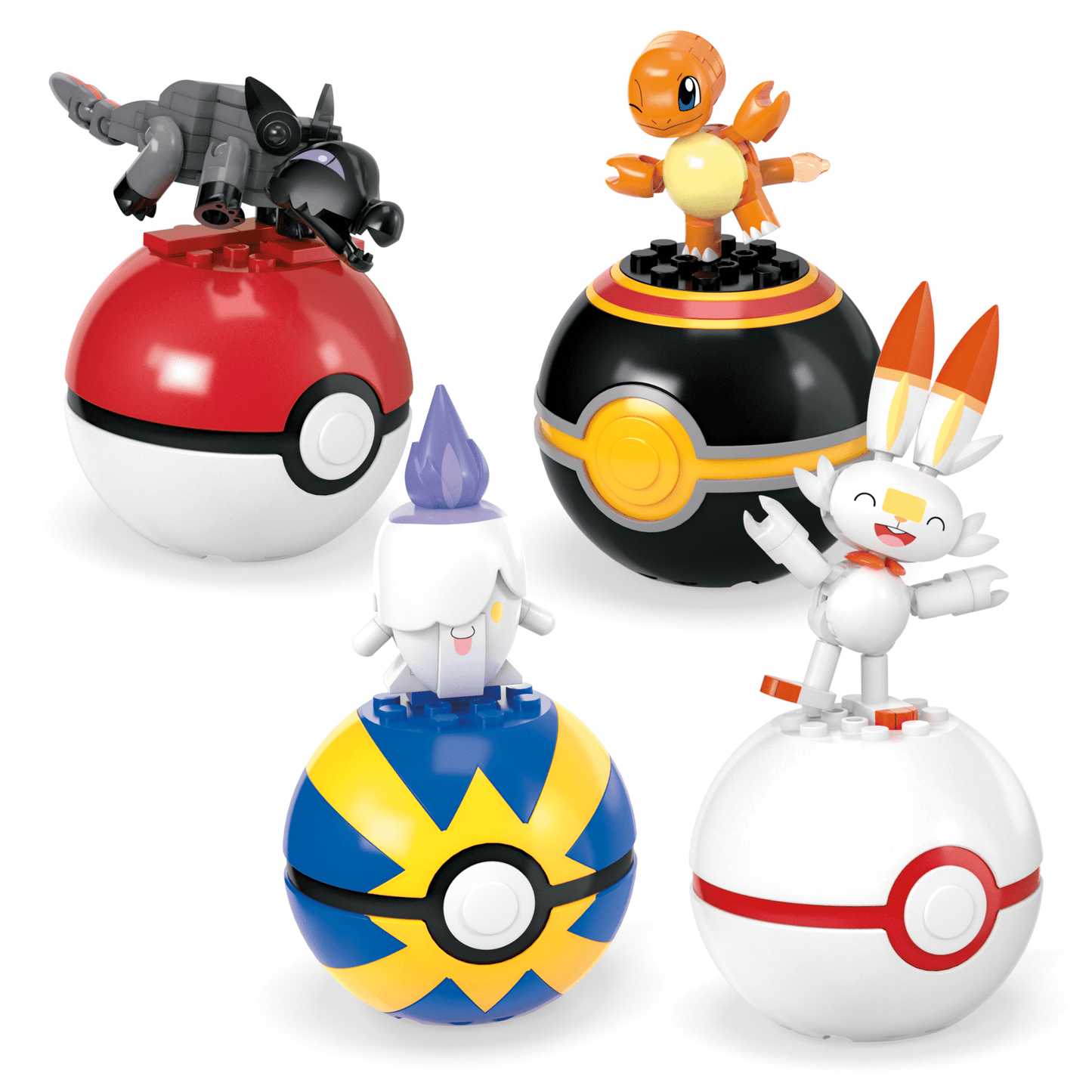 MEGA Pok¨¦mon Fire-Type Team Building Toy Kit, 4 Action Figures (105 Pieces) For Kids